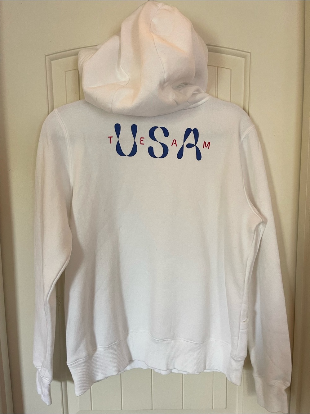 Nike White Hoodie with Blue and Red Graphic - Picture 3 of 3